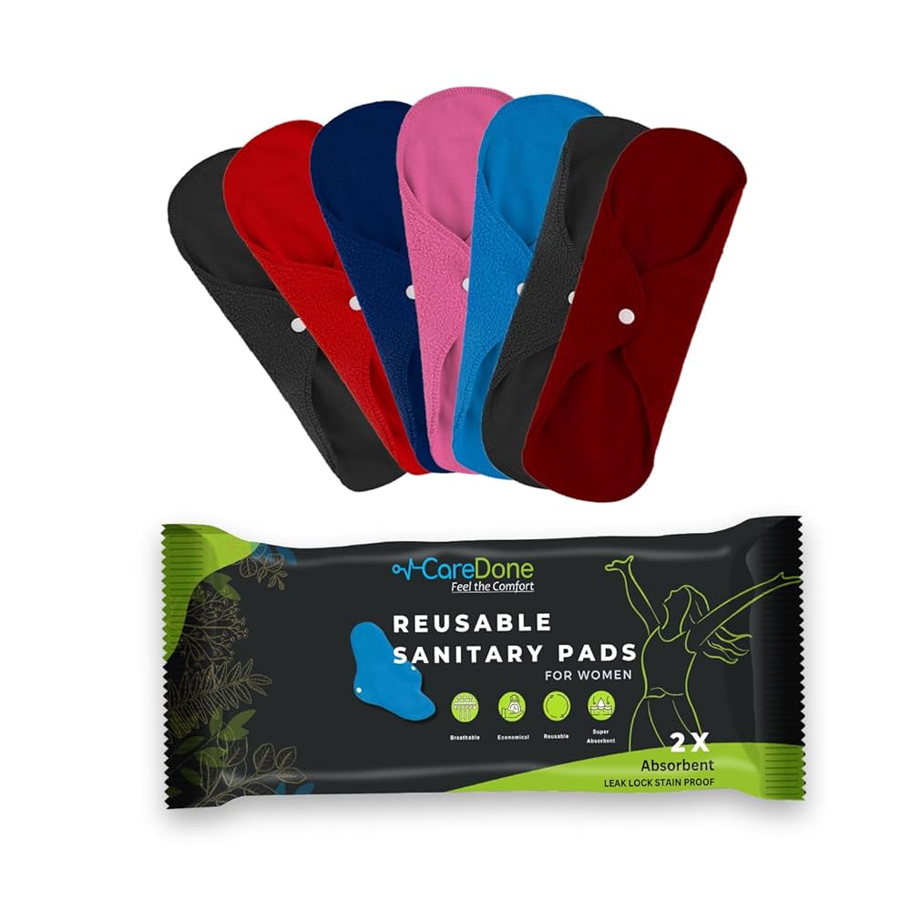 CareDone Pack Of 6,Washable Overnight Cotton Cloth Panty Liners(Pack Of 6)