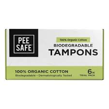 Pee Safe Biodegradable Tampons,  6 Tampons - 2 Regular, 2 Super, 2 Super Plus Tampons  (Pack Of 6)